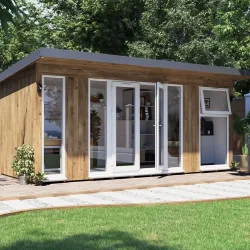 Dominator isoleret hjemmekontor 5,5x2,5m BxD på 13,75m2 - (model 3)