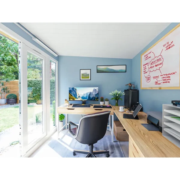 Dominator isoleret hjemmekontor 3,5x2,5m BxD på 8,7m2 - (model 2)
