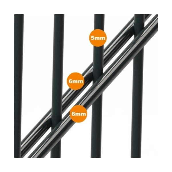 2D Panelhegn Viby inkl. metalstolper og tilbehr - Slvklasse