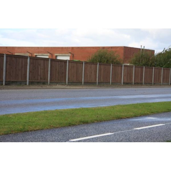 Plankehegn, trykimp. Fyr teakmalet 189x60cm (90cm over jord)