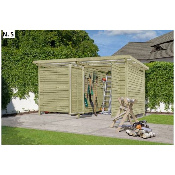 Bravo budget redskabsskure med fladt tag