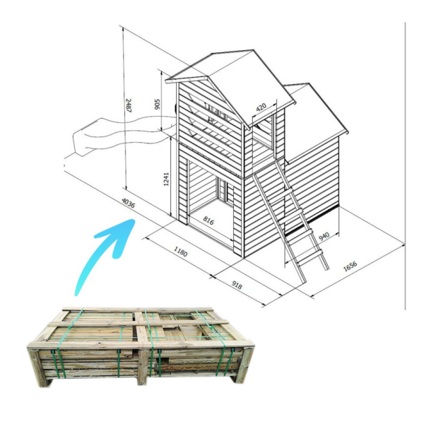 Roberto trlegehus &#150; solidt legehus med trn og masser af legemuligheder
