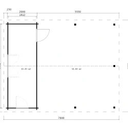 Dobbeltcarport med saddeltag � model �RYDER� 575x780 cm inkl. redskabsrum