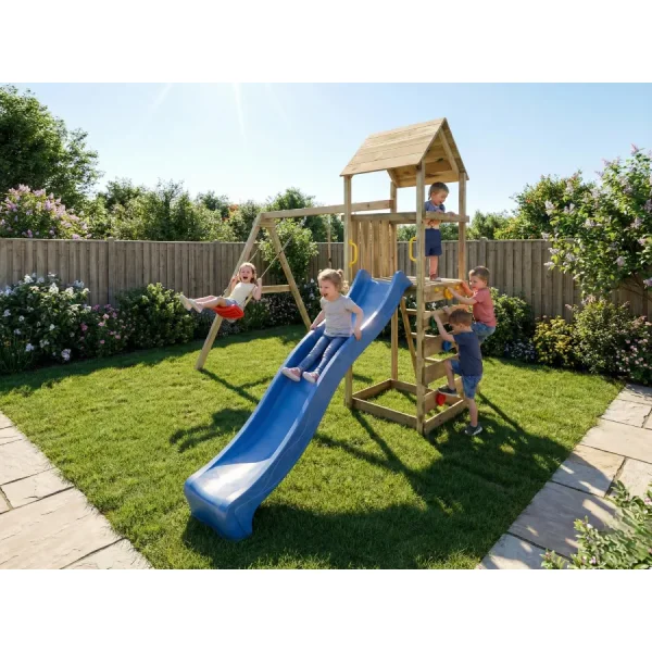 MaxPlay 2.2 leget�rn med to gynges�der, rutsjebane og klatrev�g