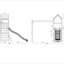 MaxPlay 2.2 leget�rn med to gynges�der, rutsjebane og klatrev�g