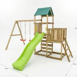 MaxPlay 3,1 leget�rn med to gynges�der, rutsjebane og klatrev�g