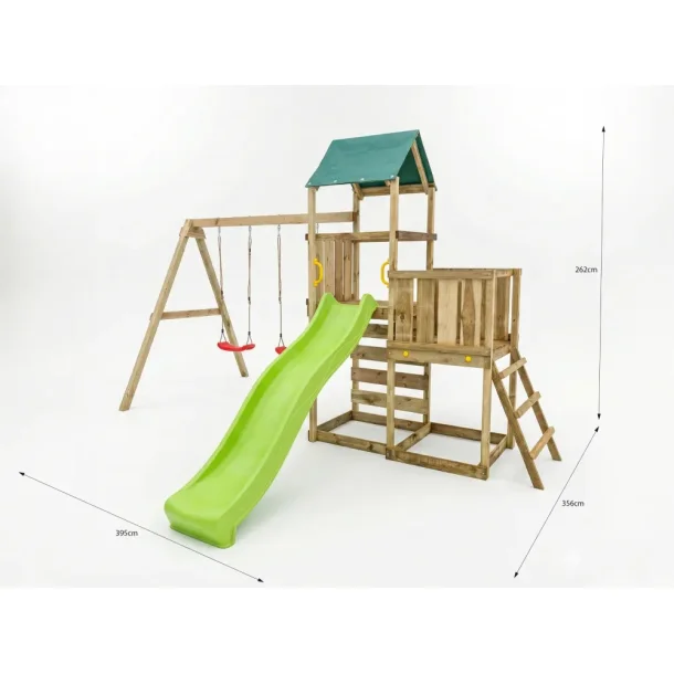 MaxPlay 3,1 leget�rn med to gynges�der, rutsjebane og klatrev�g