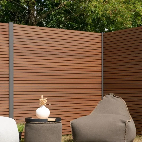 Slvklasse: Samos komposithegn med alu stolper i antracit og tilbehr