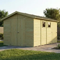 Redskabsskur i elementer  model Br&uuml;gge 9,9m&sup2; - S�lvklasse