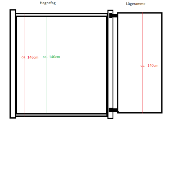Stockholm kompositlge i alu antracitfarvet inkl. beslag og stolper 90cm i bredden x valgt hjde