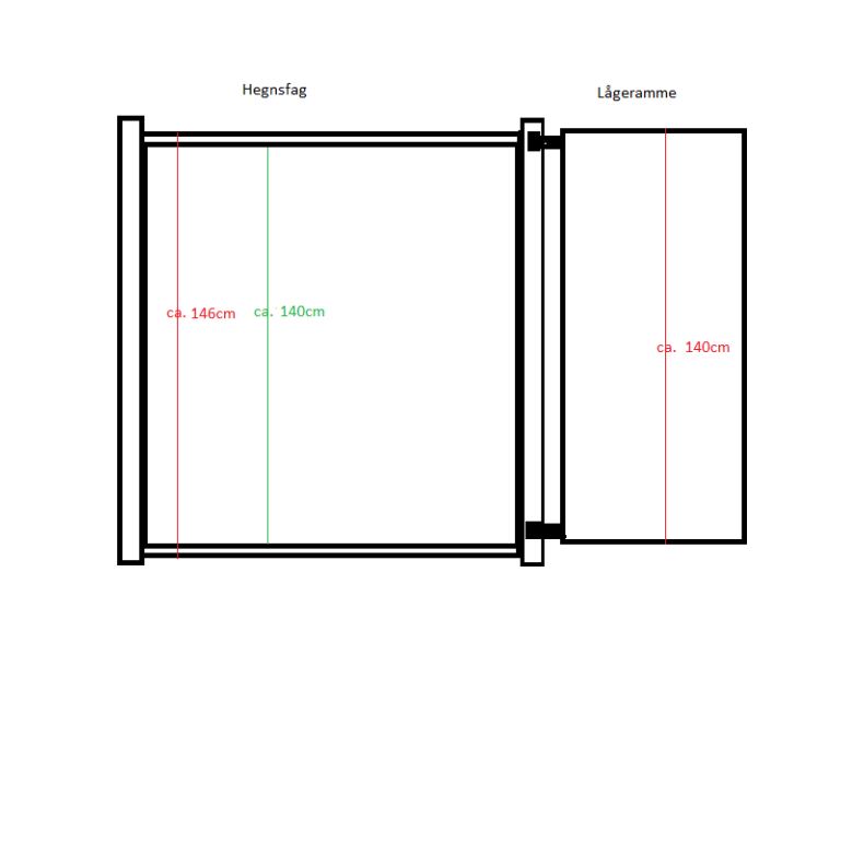 Stockholm kompositlge i alu antracitfarvet inkl. beslag og stolper 90cm i bredden x valgt hjde