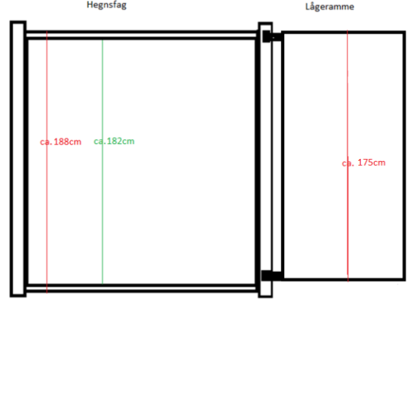 Stockholm kompositlge i alu antracitfarvet inkl. beslag og stolper 90cm i bredden x valgt hjde