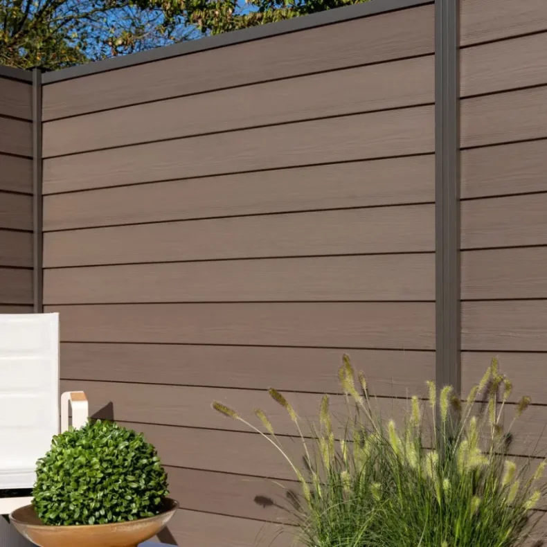 Stockholm komposithegn med alu stolper i antracit - S�lvklasse