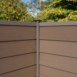 Stockholm komposithegn med aluminiumsstolper i antracit