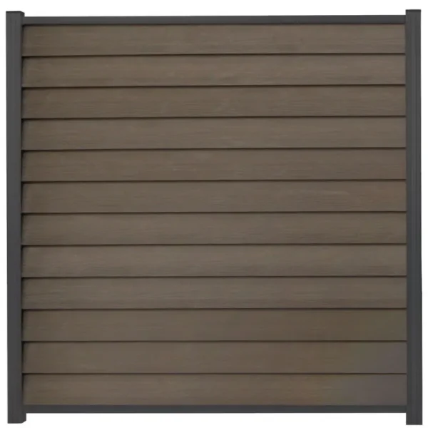 Stockholm komposithegn med aluminiumsstolper i antracit