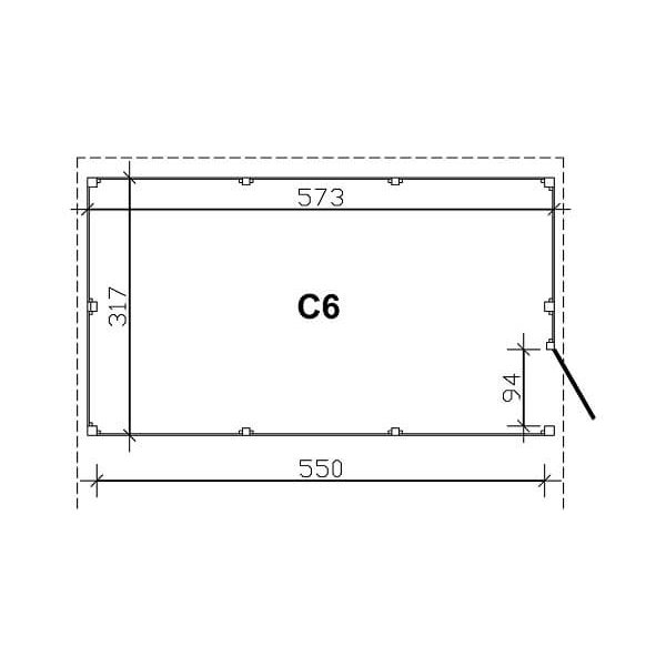 Platinklasse: Hjemsted XL dobbeltcarport med saddeltag og redskabsrum model "Leif" 620x900cm (BxL)