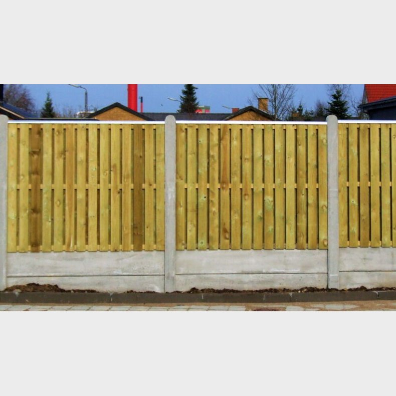 Lodret brddehegn i grnt trykimprgneret gran 189x60cm (90cm over jord)