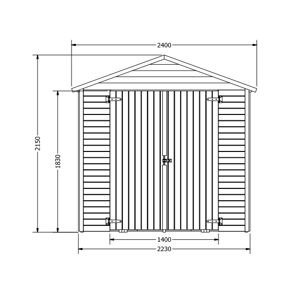 Udstillingsmodel kun til afhentning: Redskabsskur 4,7m2 i elementer model Hjemsted budget