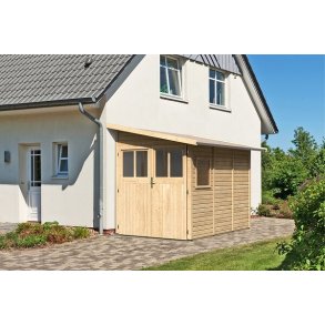 Volstrup model 3 redskabsskur til montage op ad husmur i ubehandlet p 4,9m2