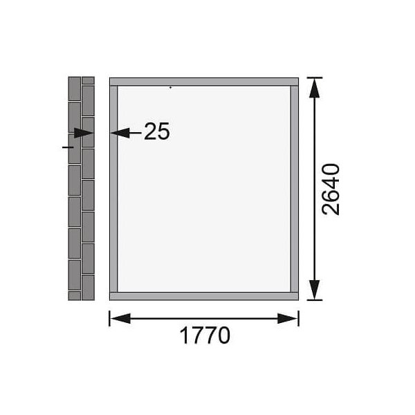 Volstrup model 3 redskabsskur til montage op ad husmur i ubehandlet p 4,9m2