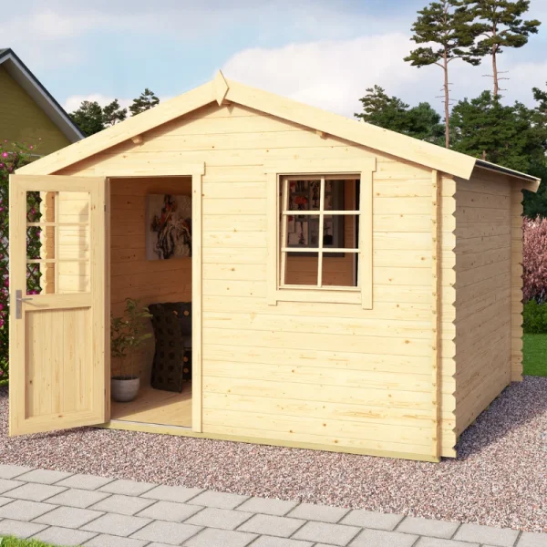 Wien klassisk bjlkehytte med 28mm bjlker