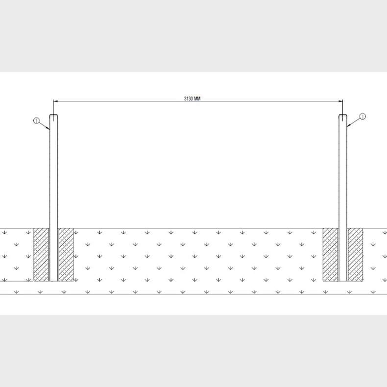 Sort dobbeltlge med X dekoration 300x100cm - model Gilleleje