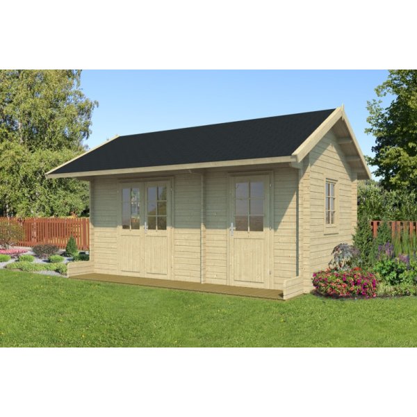 Ajstrup havehus med 2 rum p 13m2 i ubehandlet tr