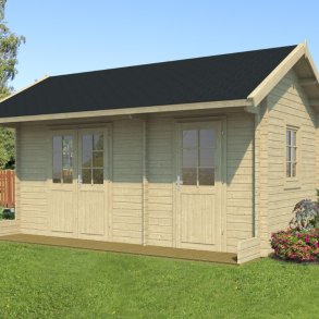 Ajstrup havehus med 2 rum p 13m2 i ubehandlet tr