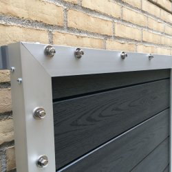 Thermo Limba lge i alu antracitfarvet inkl. beslag og stolper 90x180cm (BxH)