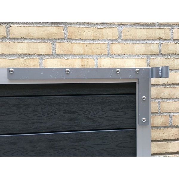 Thermo Limba lge i alu antracitfarvet inkl. beslag og stolper 90x180cm (BxH)