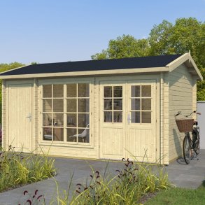 Amstrup havehus med 2 rum p 12m2 i ubehandlet tr