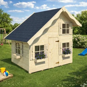 Anna legehus med hems - rummeligt tr�legehus i to etager 3,96m2