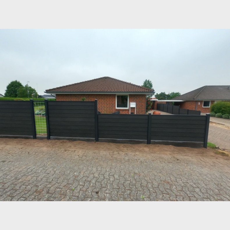 Hegnsplade i beton 4x30x250 cm - Antracitfarvet beton