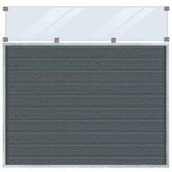 Slvklasse: PLUS Artura komposithegn med glas inkl. galvaniserede stlstolper og tilbehr