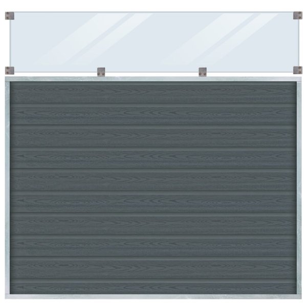 Slvklasse: PLUS Artura komposithegn med glas inkl. galvaniserede stlstolper og tilbehr