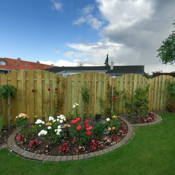 Plankevrk med bue model Assens i trykimprgneret 180x180/160cm (BxH)