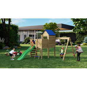 Bibalu leget�rn trykimpr�gneret med gr�n rutsjebane