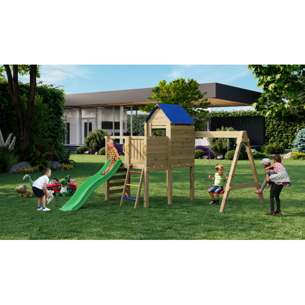 Bibalu leget�rn trykimpr�gneret med gr�n rutsjebane