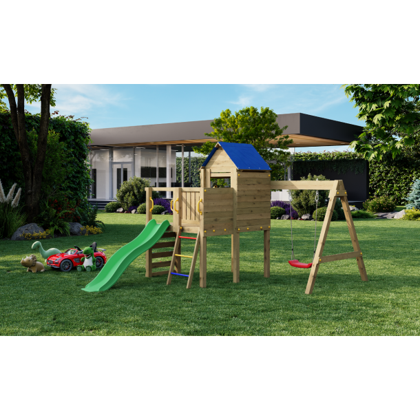 Bibalu leget�rn trykimpr�gneret med gr�n rutsjebane