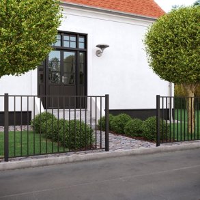 Basic forhavehegn i pulverlakeret sort 150x85cm