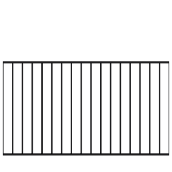 Basic forhavehegn i pulverlakeret sort 150x85cm (BxH)
