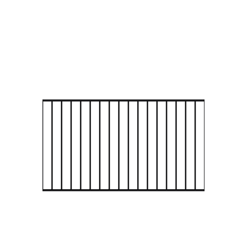 Basic forhavehegn i pulverlakeret sort 150x85cm