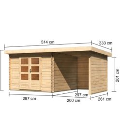 Bastrup model 5 i ubehandlet p 8,8m2 + 2m udhng