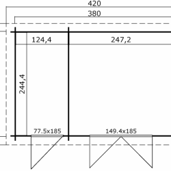 Guldborg redskabsskur i ubehandlet tr p 8,9m2