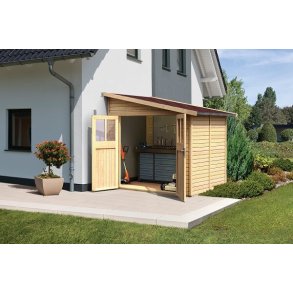 Bevtoft model 2 redskabsskur til montage op ad husmur i ubehandlet p 4,18m2