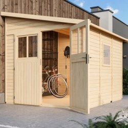 Bevtoft model 3 redskabsskur til montage op ad husmur i ubehandlet p 6,22m2