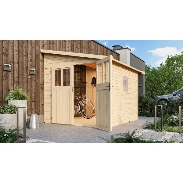 Bevtoft model 3 redskabsskur til montage op ad husmur i ubehandlet p 6,22m2