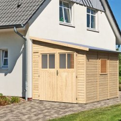 Bevtoft model 3 redskabsskur til montage op ad husmur i ubehandlet p 6,22m2