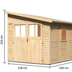 Bevtoft model 3 redskabsskur til montage op ad husmur i ubehandlet p 6,22m2