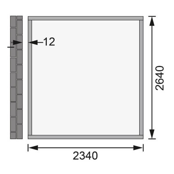 Bevtoft model 3 redskabsskur til montage op ad husmur i ubehandlet p 6,22m2